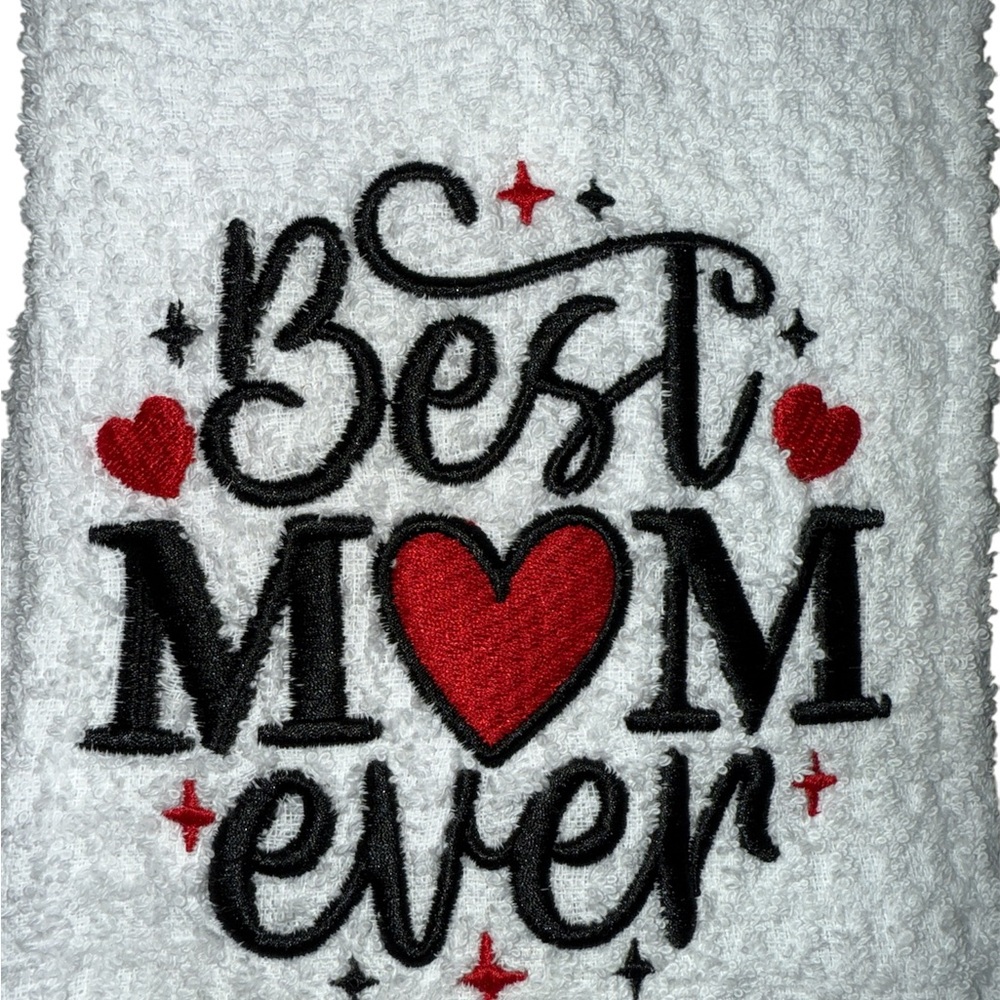 Best Mom Ever Embroidered Towel - Picture 3 of 3